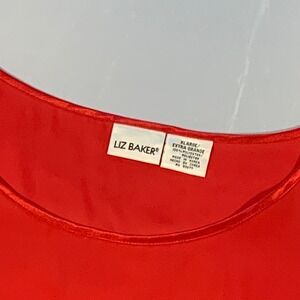 Liz Baker Red Tank‎ Top Sleeveless Casual Blouse XL Summer Shirt